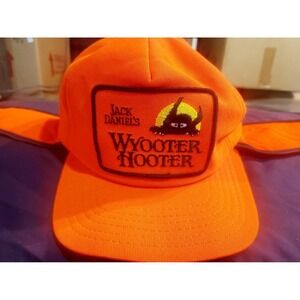 Vintage New Era Jack Daniels Wyooter Hooter Orange Black Hunting Snapback Hat